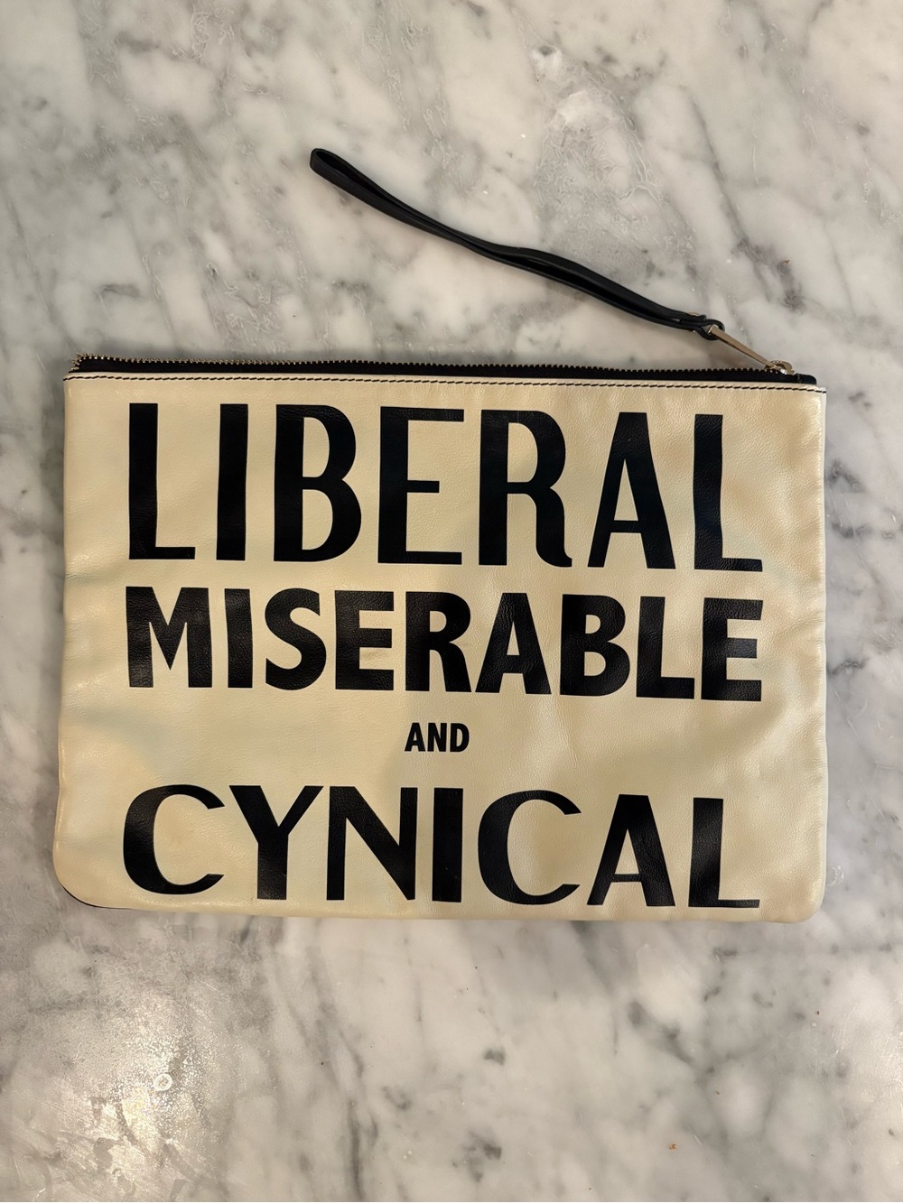 Karen Walker "Liberal Miserable and Cynical" Leather Clutch Bag